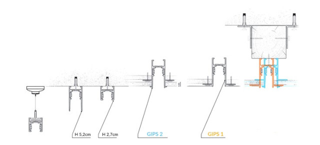Alfa Szynoprzewód jednofazowy magnetyczny wpuszczany profil TRACK MAGNETIC 52 GIPS1 Azzardo