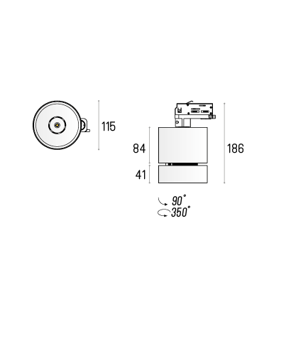 GEIT Adaptor 3F Labra 7.0318 -  Reflektor do szyny 3Fazowej Lampa do szynoprzewodu TRACK 3F 2