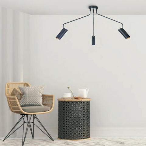 Futuro 3 wisząca czarna LP-17001/1WL BK Light Prestige - Lampa sufitowa tuba czarna 2