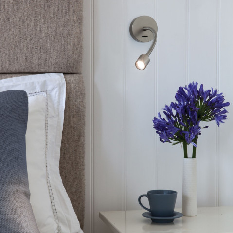 Fosso Switched LED Matowy Nikiel ASTRO Lighting - Kinkiet do czytania z włącznikiem LED Astro Lighting