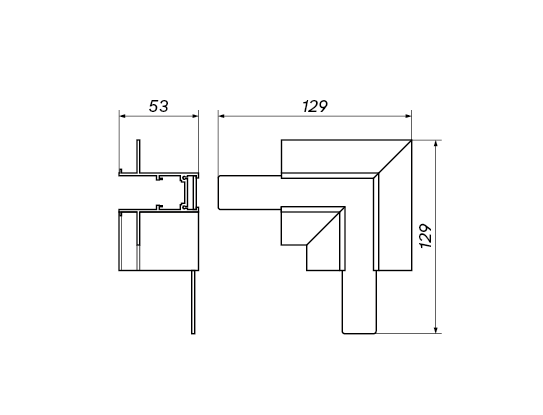 MULTILINE ŁĄCZNIK TYP C 90° LOONARI OXYLED Szynoprzewód magnetyczny