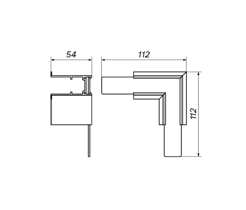 MULTILINE ŁĄCZNIK TYP E 90°LOONARI OXYLED Szynoprzewód magnetyczny