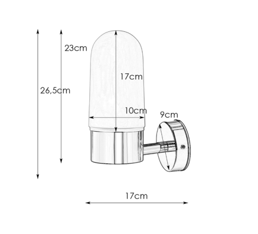 ZEN Wall 1L Black/Clear IP44 107800 Markslojd Kinkiet industrilany ogrodowy zewnętrzny