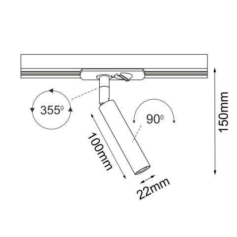 Spot Ace track 22 - Biały - Szynoprzewód 1F 230V 6251 Antigo 2