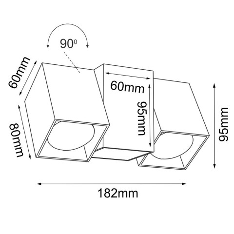 Reflektor Cube 2 - Biały (95 mm) 2295 Antigo 2