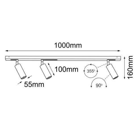 Lampa modułowa Pipe Line move 3 - Biała (1000 mm) 1001 Antigo 2