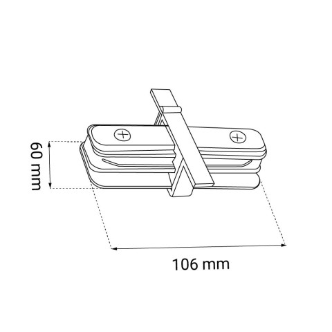 Łącznik prosty szynoprzewodu podtynkowego 1F 230V - Czarny 6343 Antigo 2
