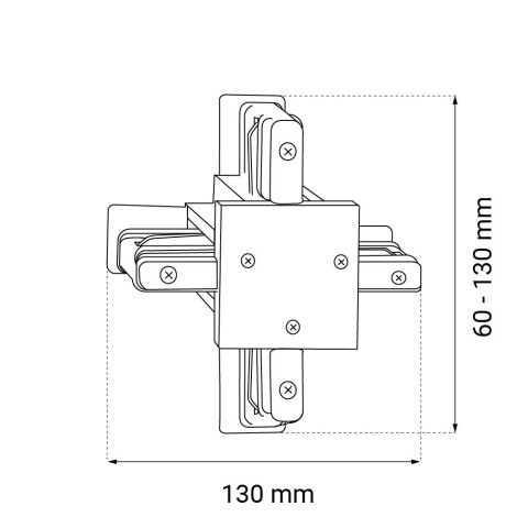 Łącznik krzyżowy szynoprzewodu podtynkowego 1F 230V - Czarny 6353 Antigo 2