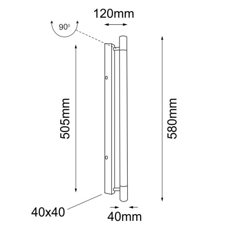 Kinkiet Ibara K1 - Czarny IP44 (580 mm) 8090 Antigo 2