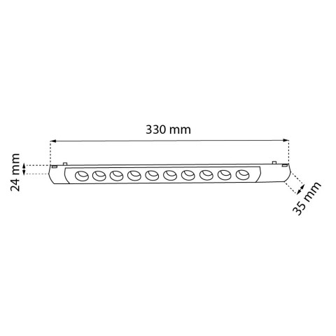 Spot magnetyczny Komatsu Slim dot - Czarny - 48V 10W 800lm (330 mm) 4000K 6054 Antigo 2