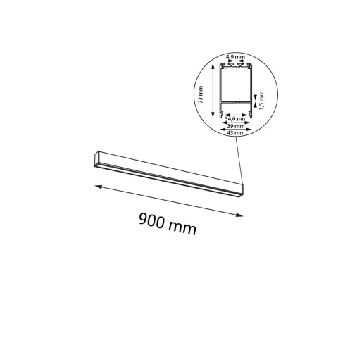 Plafon Numata - Czarny (900 mm) 4000K 8658 Antigo 2