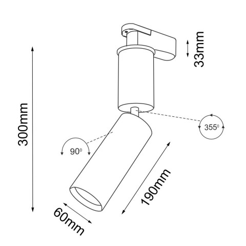 Spot Shima - Czarny - Szynoprzewód 3F 230V 6612 Antigo 2