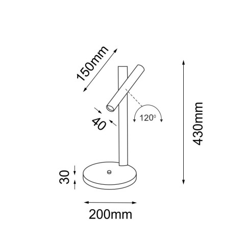 Lampa stołowa Yabu G - Czarna (430 mm) 2031 Antigo 2