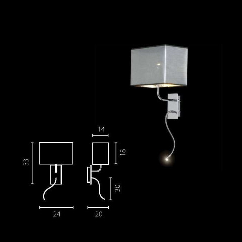 LED Kinkiet chrom do czytania -  Ramko 67570 2