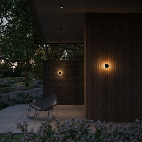 MAXI POINT round LED exterior kinkiet czarny Aqform Kinkiet IP54 Lampa ścienna na elewacje 2