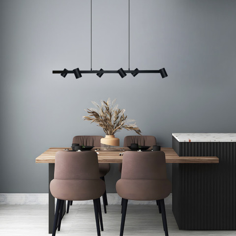 Snow 6 linia wisząca czarna Light Prestige LP-731/6L BK Lampa wisząca reflektory na listwie