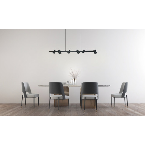 Snow 6 linia wisząca czarna Light Prestige LP-731/6L BK Lampa wisząca reflektory na listwie