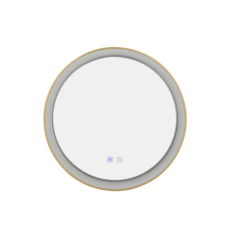Lustro podświetlane LED SERGIO MIRROR 60 HEATED CCT Przełącznik GO Azzardo AZ5820 MIRROR GOLD Złoty szczotkowany / Biały