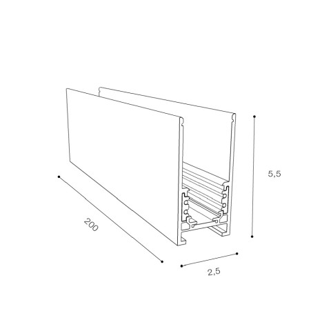 ALFA TRACK MAGNETIC52 2m + 2x END CAP BK Azzardo AZ4642 Szynoprzewód BLACK  2