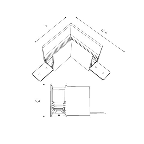 ALFA TRACK MAGNETIC52 CORNER90 A WH Azzardo AZ4680 Łącznik do szynoprzewodu WHITE  2