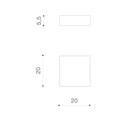 CASPER SQUARE 4000K BK Azzardo AZ4497 kwadratowy plafon zewnętrzny LED czarny